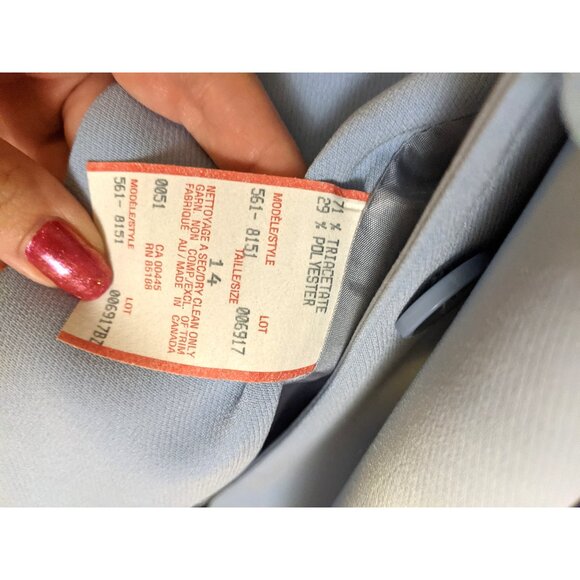 Vintage The Work Connection Light Blue Duster Blazer Button Up Retro Office 14 - Picture 11 of 11